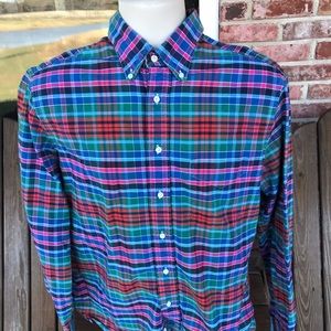 Gitman Bros Vintage Multicolor Plaid Shirt Lg USA